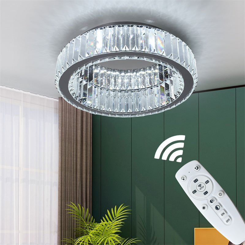 Ring Crystal Ceiling Lamp - Crystal LED Lamp - Living Room Lamp - Modern Lamp - LED Ceiling Lamp - Flush Mount Ceiling Light