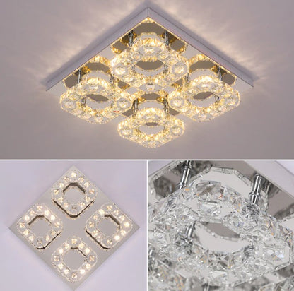 4 Head Crystal Plafondlamp - Moderne Lamp - Led Lamp 35 cm - Plafondlamp - Plafonniere - Kroonluchter