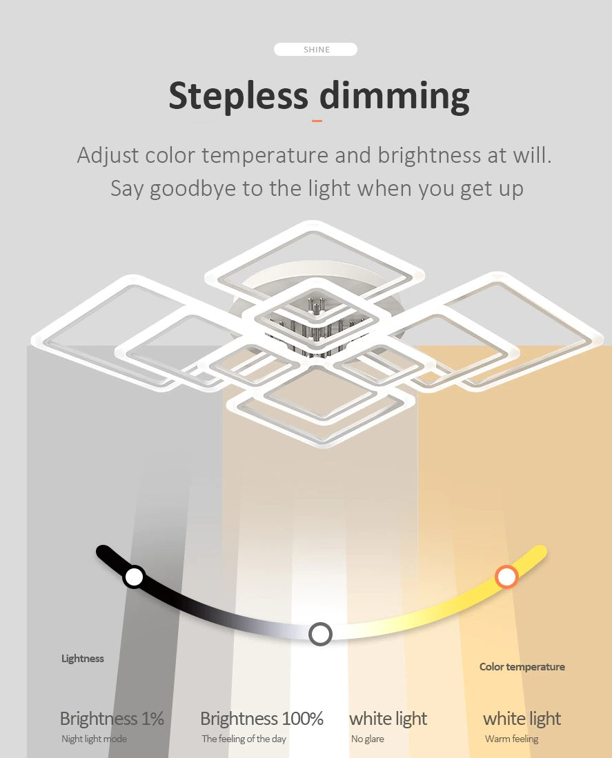 8 Hoofden Plafondlamp - Met Afstandsbediening - Smart lamp - Dimbaar Met App - Woonkamerlamp - Moderne lamp - Plafoniere