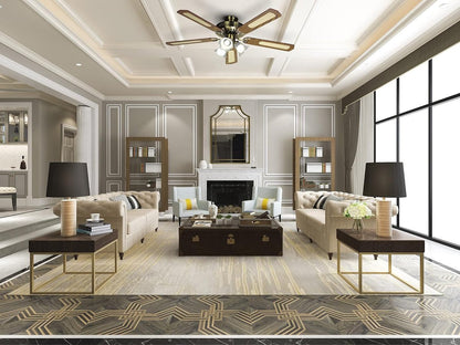 LuxiLamps - 5 Head Flower Ceiling Fan - Dimmable With Remote Control - E27 - 3 Speeds - 132 cm - Smart Fan