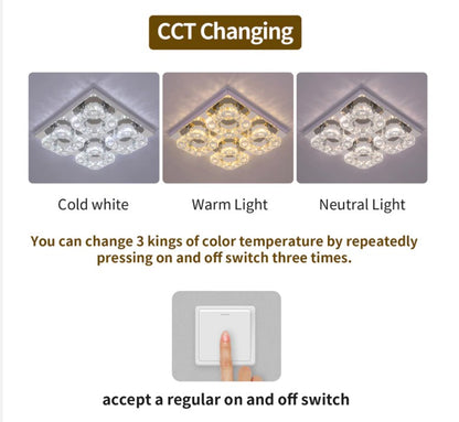4 Head Crystal Plafondlamp - Moderne Lamp - Led Lamp 35 cm - Plafondlamp - Plafonniere - Kroonluchter
