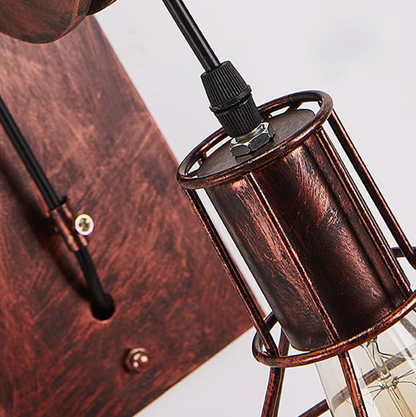LuxiLamps- Klassieke Retro Wielvormige Wandlamp - E27 - Muur Verlichting - Warm Wit - Bruin - 40W - Industriële Metalen Wandlamp