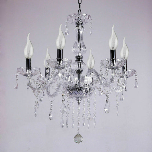 Crystal Chandelier - 6 Arm Crystal Chandelier - Pendant Lamp - Living Room Lamp - Modern Lamp - Ceiling Lamp