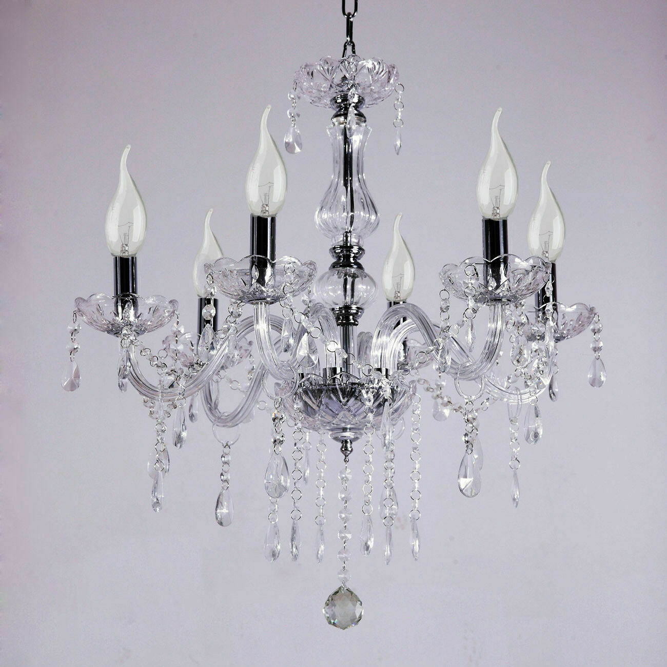 Crystal Chandelier - 6 Arm Kristallen Kroonluchter - Hanglamp - Woonkamer Lamp - Moderne Lamp - Plafonniere