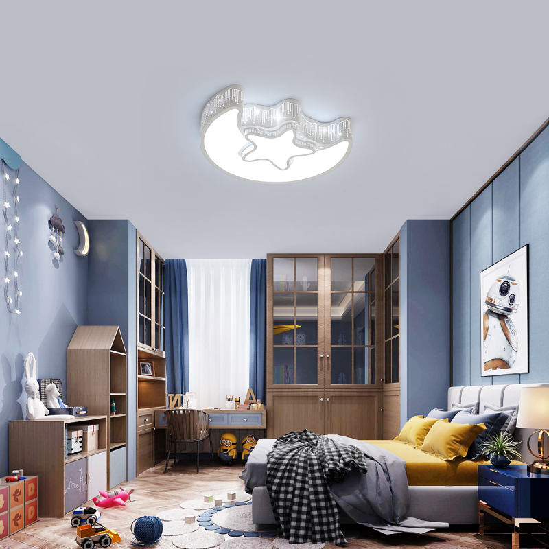 Moon Ceiling Lamp - Remote Control - Dimmable - Modern Lamp - 50 CM - Bedroom Lamp - Living Room Lamp