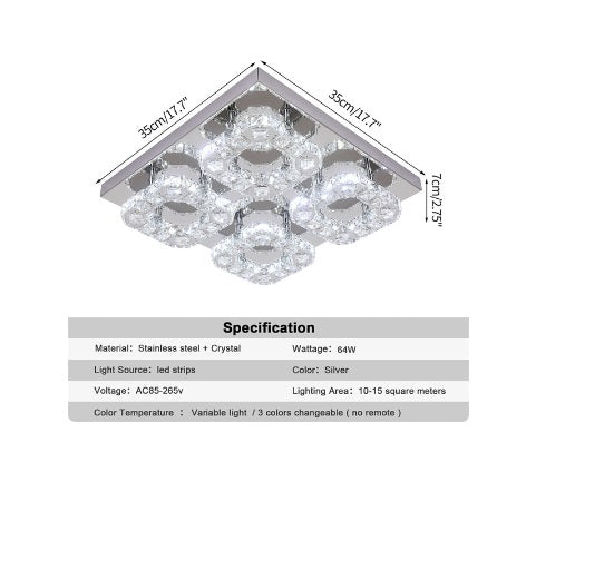 4 Head Crystal Plafondlamp - Moderne Lamp - Led Lamp 35 cm - Plafondlamp - Plafonniere - Kroonluchter