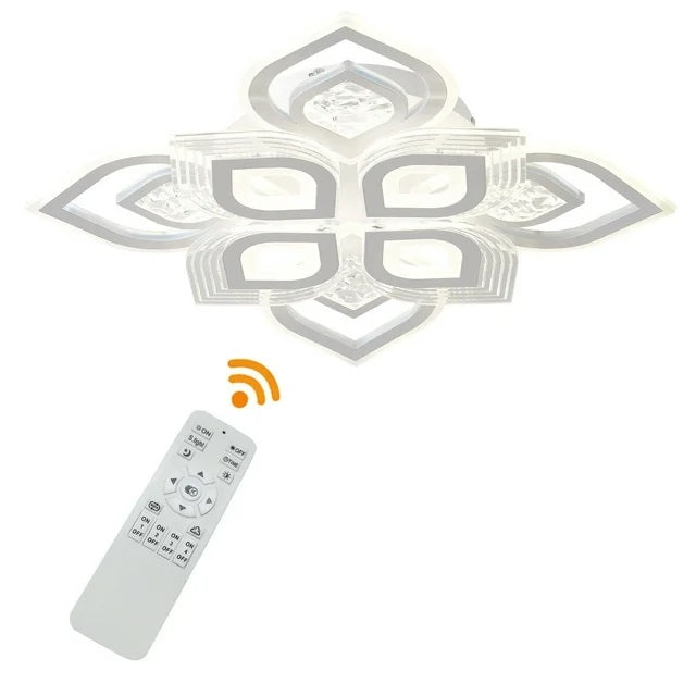 Sfeervolle LED Plafondverlichting - Artistiek Design - Wit - Dimbaar Met Afstandsbediening - Moderne Plafonnière - Woonkamerlamp