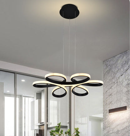LuxiLamps - Modern Curls Pendant Lamp - Dimmable With Remote Control - Black - 59 cm - Living Room Lamp - Bedroom Lamp - Modern Lamp - Ceiling Lamp