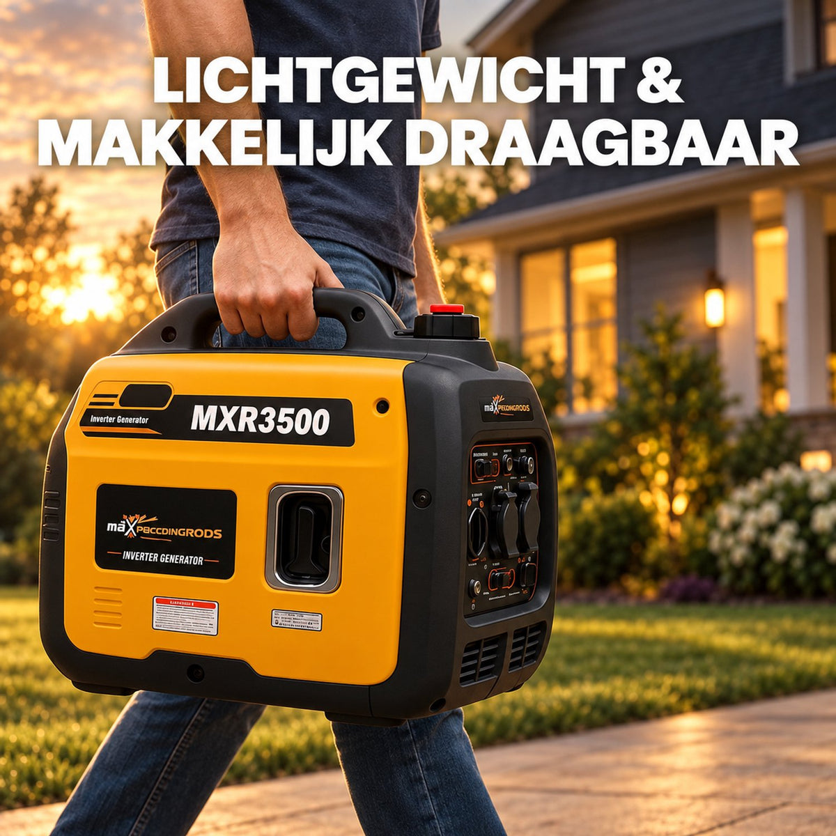 Superstille Inverter Generator Benzine - 3000W Continu - 3300W - Aggregaat - 4-Takt - USB en 220–240 V Stopcontacten - Eco-Modus - Noodstroomaggregaat voor Camping, Reizen en Evenementen - Noodpakket