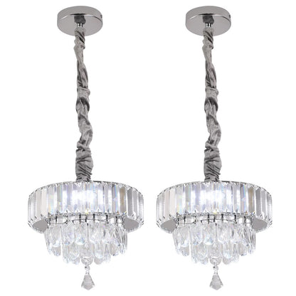 Kristallen LED Hanglamp - Kroonluchter - Chroom - 27 cm - Moderne Kristallen Hanglamp - Decor
