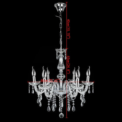 Crystal Chandelier - 6 Arm Kristallen Kroonluchter - Hanglamp - Woonkamer Lamp - Moderne Lamp - Plafonniere