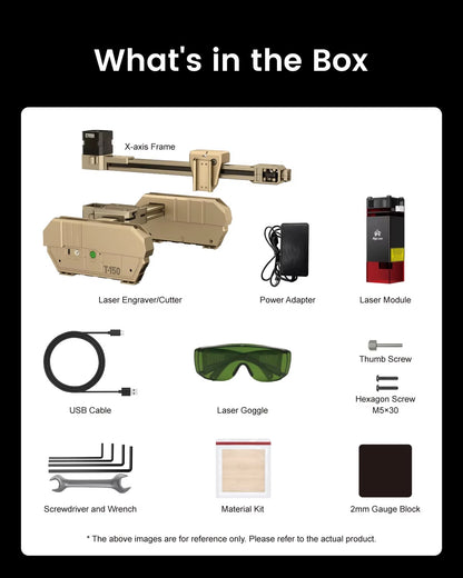 Laser Graveermachine T150 Pro 6W - Laser Cutter - Laserprinter All In One - Graveren - Display - Geel - Laser Snijmachine - Bedienbaar Met APP