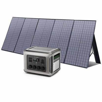 ALLPOWERS - Draagbare Powerstation & Zonnepaneel - 2016Wh LFP Accu - 2500W (Piek 4000W) - UPS - Snelladen - Uitbreidbaar - Incl. 400W Opvouwbaar Zonnepaneel - Voor Noodstroom, Camping & Thuisgebruik
