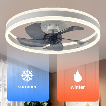 LuxiLamps - Fan Lamp - Smart Lamp - 6 Modes - Dimmable - White - Chandelier Fan - Chandelier Fan - Living Room Lamp - Fan Lamps