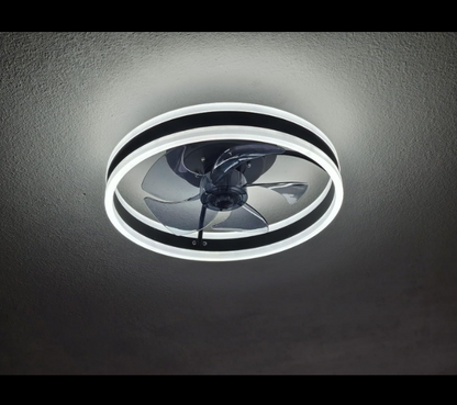 LuxiLamps - Fan Lamp - Smart Lamp - 6 Modes - Dimmable - Black - Chandelier Fan - Chandelier Fan - Living Room Lamp - Fan Lamps