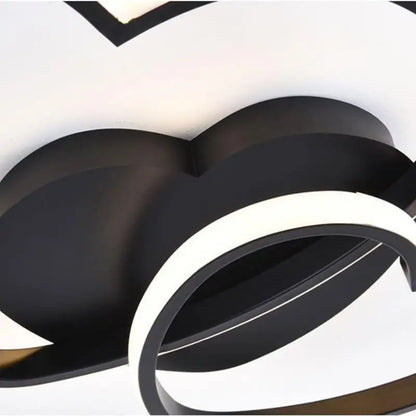 LuxiLamps - Harten Plafondlamp - Zwart - Warm Wit - Woonkamer Lamp - Moderne Lamp - Slaapkamer Lamp - Plafonniere
