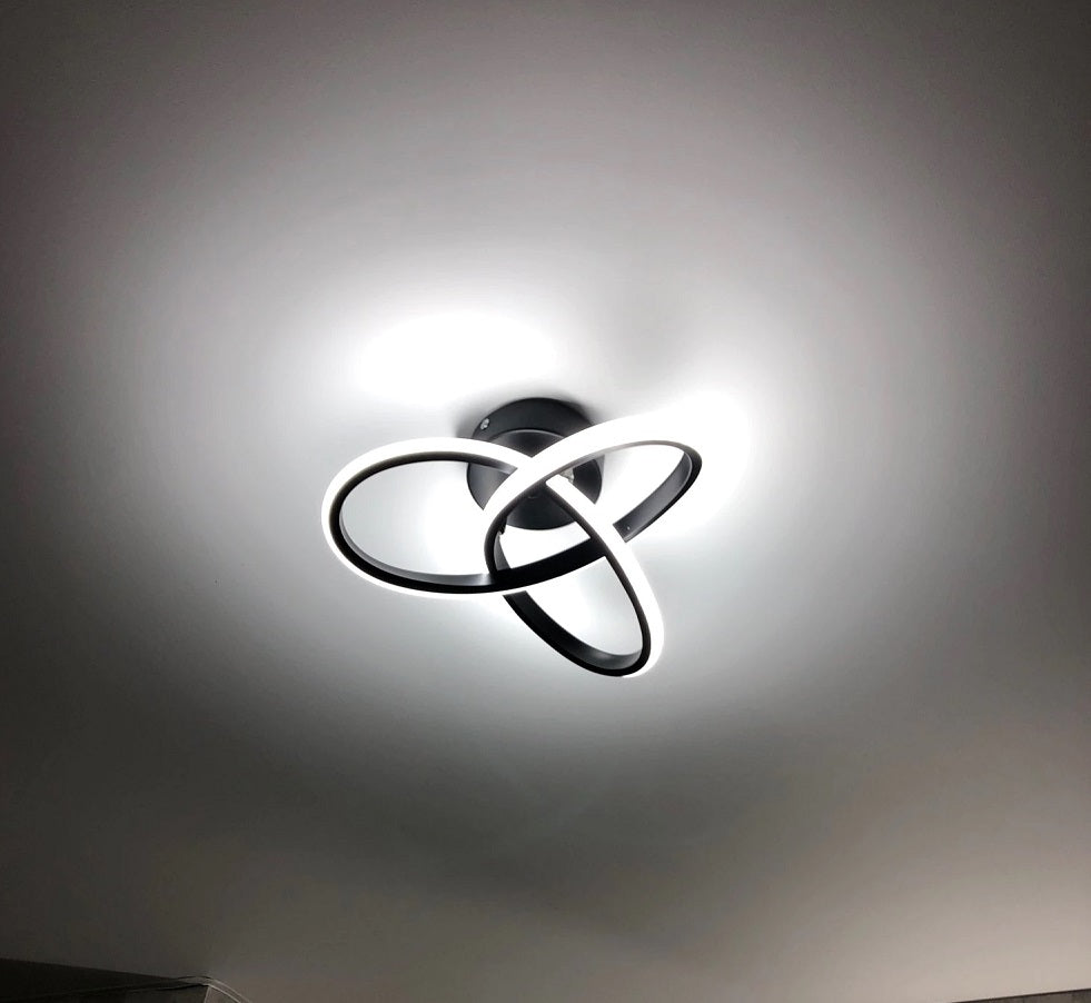 Modern Curl Lamp - Chandelier - Black - Aisle or Hall Lamp - LED Lighting - Ceiling Lamp