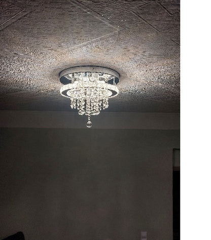 LuxiLamps - Kristallen - Plafondlamp - LED - Kristallen - Chroom Kroonluchter - Warm Wit - Hanger - Verlichting - Hal - Keuken - Slaapkamer - Woonkamer