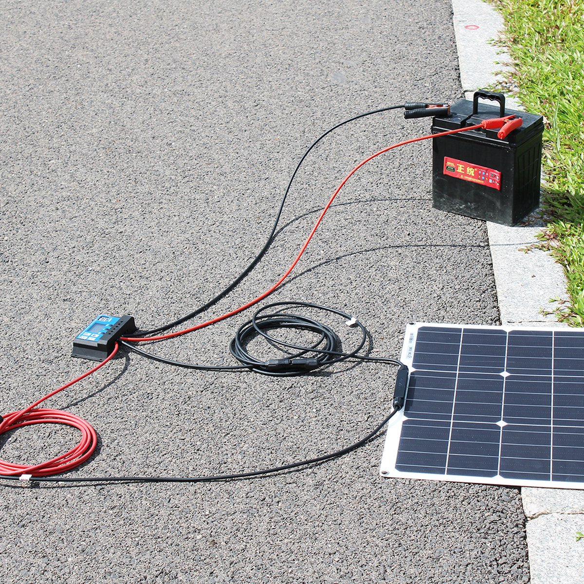 Zonnepanelen Compleet Pakket 400 Watt - 12 Volt - Camper - Plat Dak - Met Accu + Laadregelaar + Stekkers