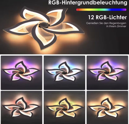 5 Lotus RGB - Met Ingebouwde Speaker - Dimbaar Met Afstandsbediening en APP - 12 Kleuren - Plafoniere - Smart lamp - Moderne LED Lamp