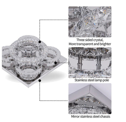 5 Ring Crystal Plafondlamp - Moderne Lamp - Led Lamp 40 cm - Plafondlamp - Plafonniere - Kroonluchter