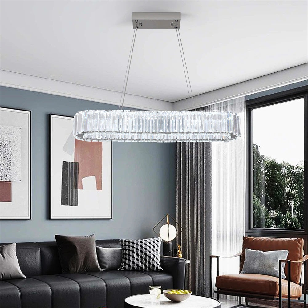 Kroonluchter - Crystal Led Hanglamp - Woonkamerlamp - 57cm - Met Afstandsbediening - Moderne lamp - Hanglamp