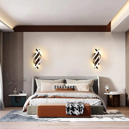 Flightmode - Indoor Wall Lamp, LED Wall Lamp, Modern Design, 22 W, Curved Design, 3000 K, Warm White Light, 2500 Lumens, Black, IP20, for Bedroom, Living Room [Energy Class E]