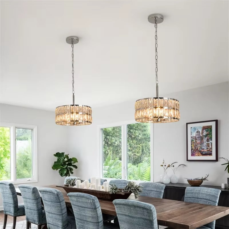 Crystal Hanglamp - Moderne Hanglamp - LED Kristallen Kroonluchter - Chroom - 30 cm - Retro Luxe Hanglamp