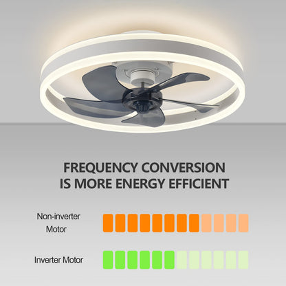LuxiLamps - Fan Lamp - Smart Lamp - 6 Modes - Dimmable - White - Chandelier Fan - Chandelier Fan - Living Room Lamp - Fan Lamps