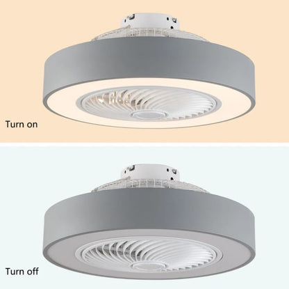 LuxiLamps | Plafondventilator | LED | Dimbaar | 3 Snelheden | 55 cm | Moderne Lamp | Plafondlamp | Ventilatorlamp | Grijs | Woonkamerlamp