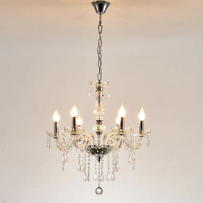 Crystal Chandelier - 6 Arm Kristallen Kroonluchter - Hanglamp - Woonkamer Lamp - Moderne Lamp - Plafonniere