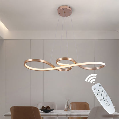 LuxiLamps - Pendant Lamp - Chandelier - Gold - Living Room Lamp - Dimmable With Remote Control - Modern Lamp - Dining Room Lamp - LED Ceiling Lamp - Ceiling Light