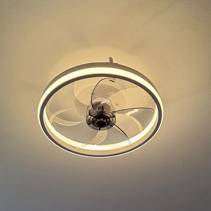 Fan Lamp - Ceiling Fan - White - Smart Lamp - With Dimmer - 3 Modes Fan - Kitchen Lamp - Living Room Lamp - Modern Lamp