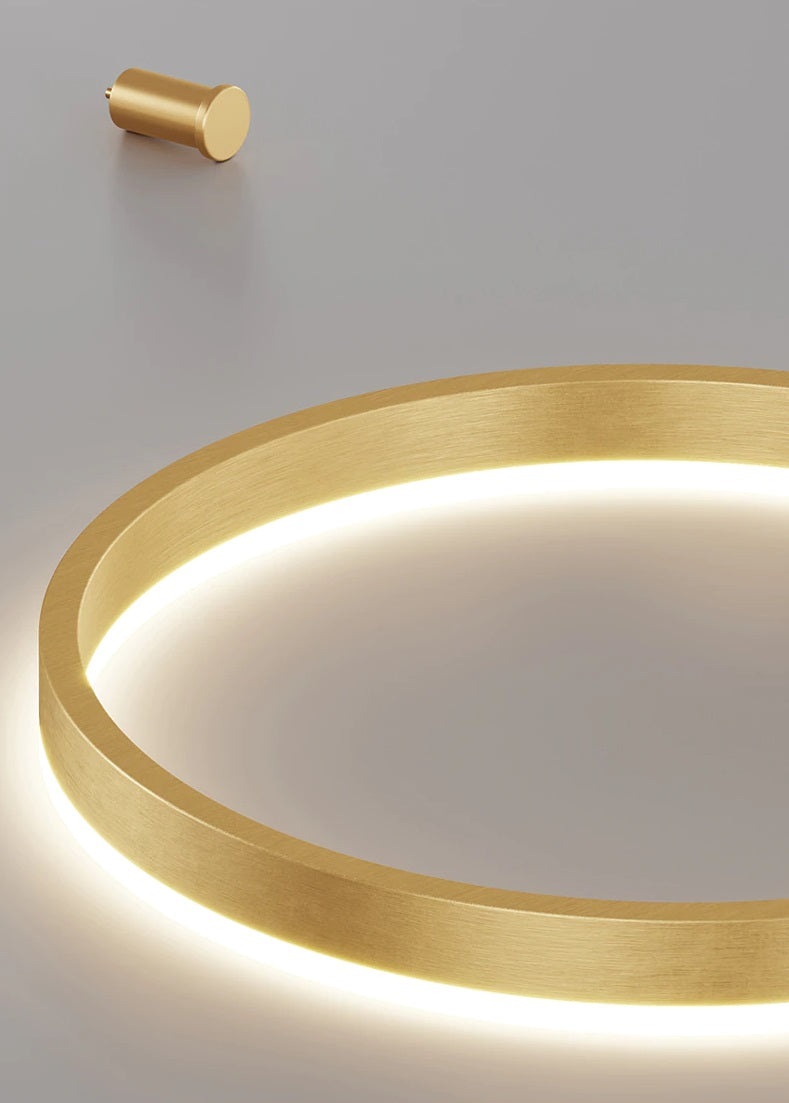 LuxiLamps - 5 Rings - Pendant Lamp - Chandelier - Modern - Gold - Dimmable With Remote Control