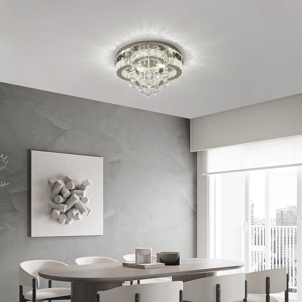 Crystal Kroonluchter - Kristallen LED Lamp - Woonkamerlamp - 3 Kleuren - Moderne lamp - Plafondlamp - Plafoniere - 40 cm