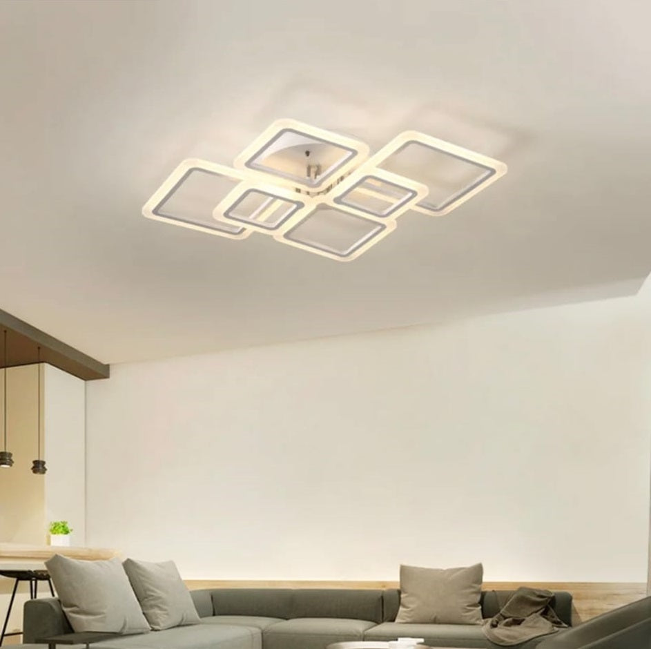 6 Hoofden Plafondlamp - Met Afstandsbediening - Smart lamp - Dimbaar Met App - Woonkamerlamp - Moderne lamp - Plafoniere