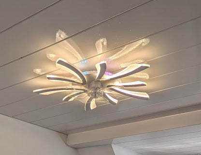 5 Vleugel Ventilator Lamp - Dimbaar Met Afstandsbediening - RGB 12 Kleuren - Plafondventilator Met LED - Smart Life App - Woonkamerlamp - Moderne lamp - Plafonniere