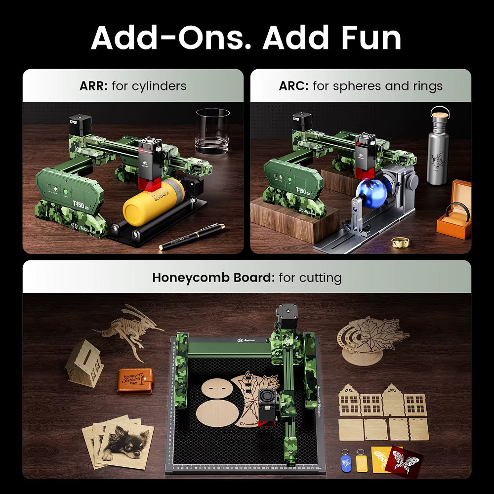 Laser Graveermachine T150 Pro 6W - Laser Cutter - Laserprinter All In One - Graveren - Display - Groen - Laser Snijmachine - Bedienbaar Met APP