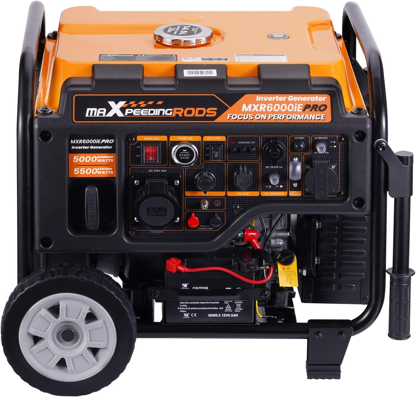 Inverter Stroomgenerator 5500 W - Parallel Benzine Generator - 4-Takt - Superstil 73dB - Power 10H voor RV - 14.5L Brandstoftank - ATS-interface - E-starter