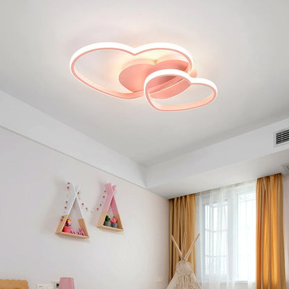 Harten Plafondlamp - Met Afstandsbediening - Roze - Dimbaar - Woonkamerlamp - Moderne lamp - Plafoniere