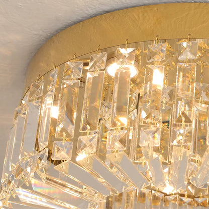 Kristallen Plafond Kroonluchter - LED Plafondlamp - Goud - Woonkamerlamp - 50cm - Crystal - 3 Kleuren - Luxe Woondecoratie