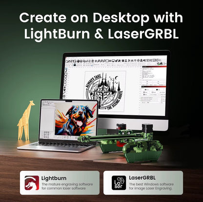 Laser Graveermachine T150 Pro 6W - Laser Cutter - Laserprinter All In One - Graveren - Display - Groen - Laser Snijmachine - Bedienbaar Met APP