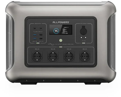 ALLPOWERS - Draagbare Powerstation & Zonnepaneel - 2016Wh LFP Accu - 2500W (Piek 4000W) - UPS - Snelladen - Uitbreidbaar - Incl. 400W Opvouwbaar Zonnepaneel - Voor Noodstroom, Camping & Thuisgebruik