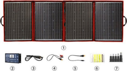 Opvouwbaar Zonnepaneel voor Powerbank, Telefoon, Survival - Noodpakket Denk Vooruit - Kamperen - Draadloos Elektriciteit - 200W