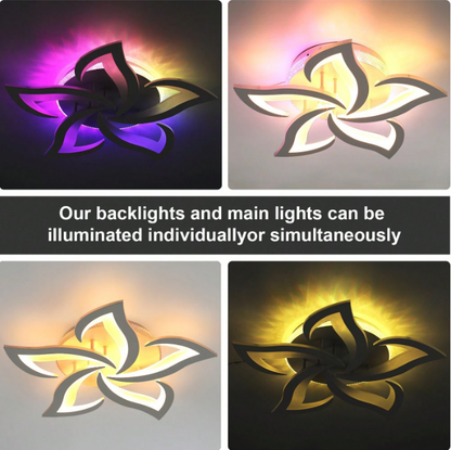 LuxiLamps - 5 Sterren RGB - Plafondlamp - Wit - Afstandsbediening - Smart lamp - Dimbaar Met App - Woonkamerlamp - Moderne lamp - Plafoniere