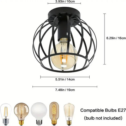 Plafondlamp - Zwart - Moderne Lamp - E27 - Gangpad of Hal Lamp - Vintage Lamp - Plafoniere