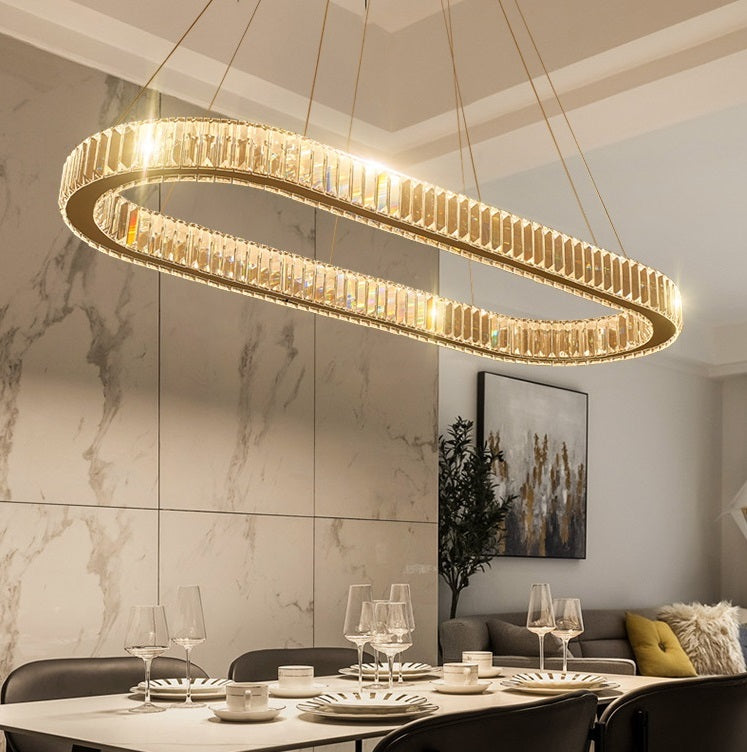 LuxiLamps - Kristallen Kroonluchter - Crystal Led Hanglamp - Woonkamerlamp - 70cm - Met Afstandsbediening - Moderne lamp - Hanglamp