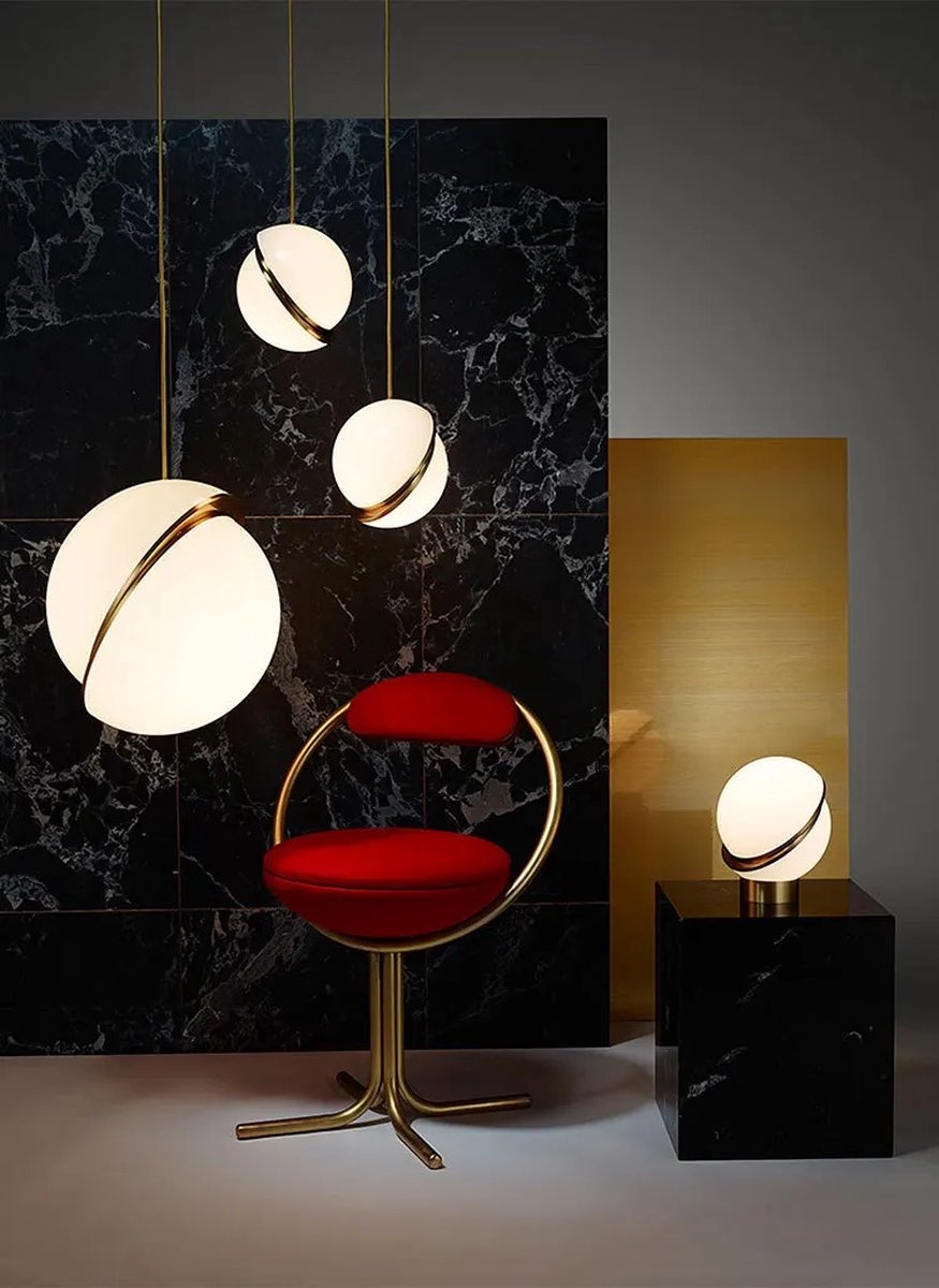 LuxiLamps - Bubble Ball Hanglamp - LED Kroonluchter - Decor Hanglamp - Wit/Goud - 15 cm - Led Hanglamp