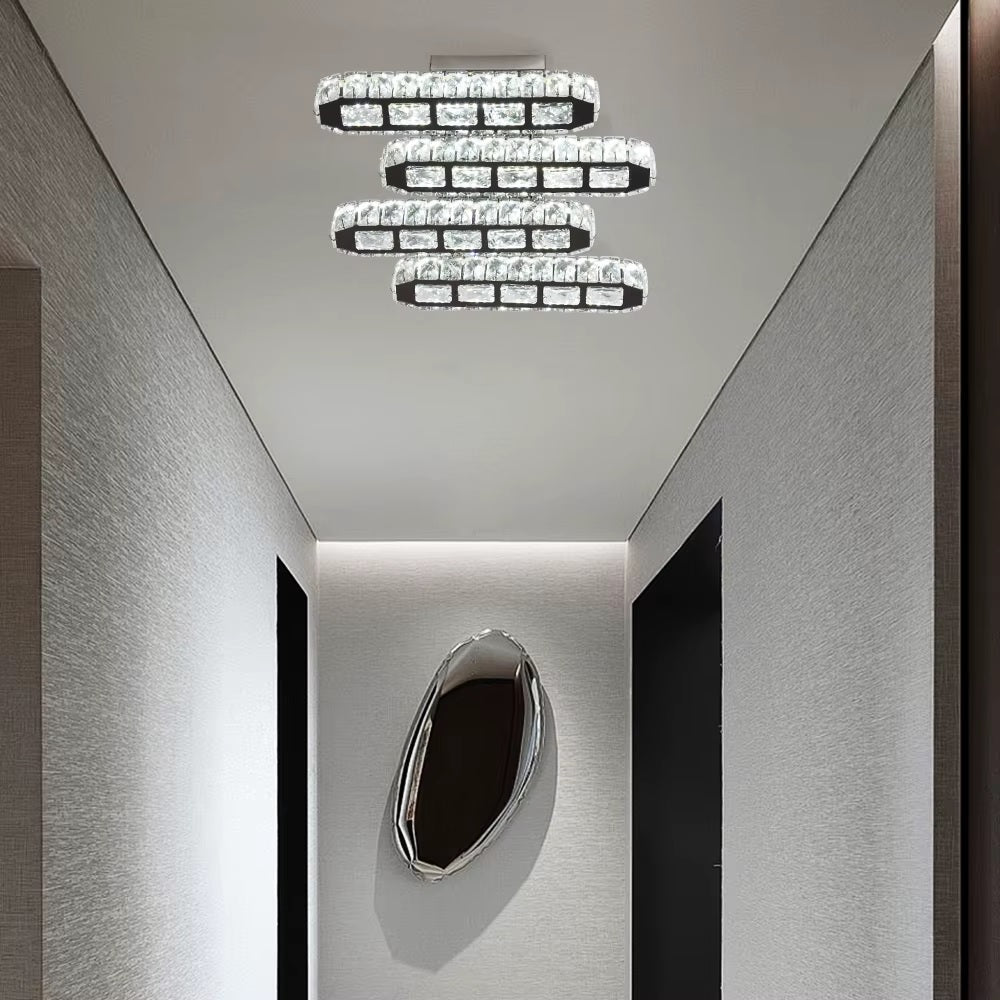 4 Koppen Kroonluchter - Kristallen LED Lamp - Luxe Woonkamerlamp - 3 Kleuren - Moderne lamp - Plafondlamp - Plafoniere - 37 cm