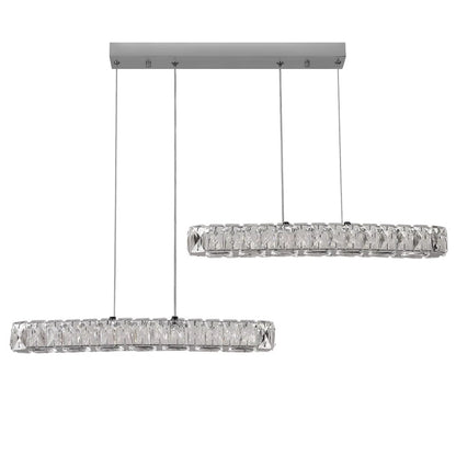 TerugTerug Home Wonen  Verlichting  Lampen  Hanglampen  Kristallen Kroonluchter - Crystal Led Hanglamp - Eetkamer Hanglamp - Chroom - 3 Kleuren - Moderne Hanglamp - Woonkamerlamp - Plafonniere